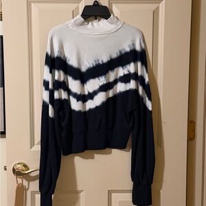 Fabletics Black and White Tie-Dye Sweatshirt